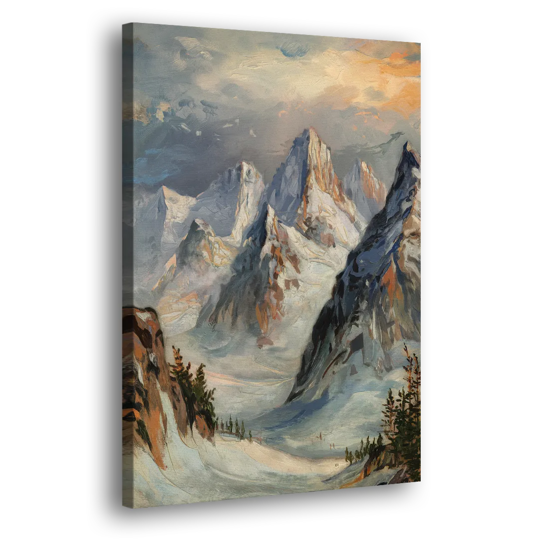 Anchorage Snowy Peaks Side - Canvas Wall Art