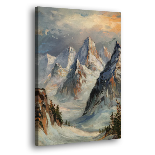 Anchorage Snowy Peaks Side - Canvas Wall Art