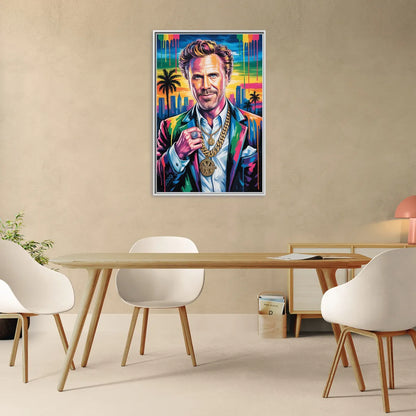Anchorman - Living Room White Frame Canvas