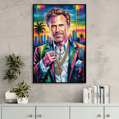 Anchorman Sitting Room - Black Canvas Wall Art