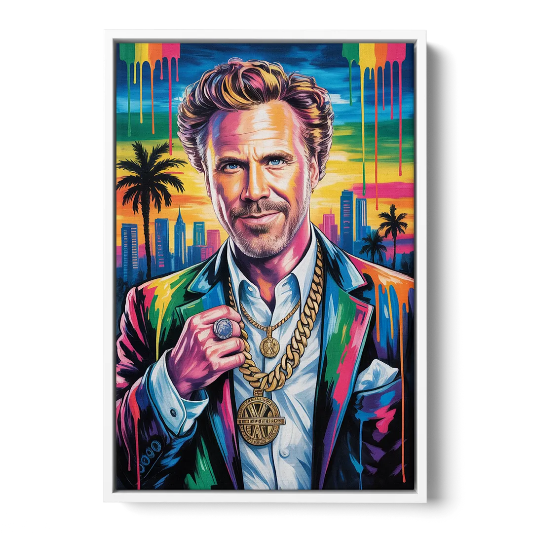 Anchorman - White Frame Canvas