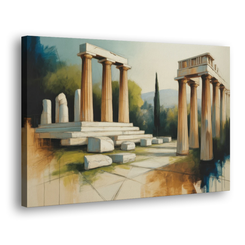 Ancient Agora Echoes - Canvas Wall Art - Side