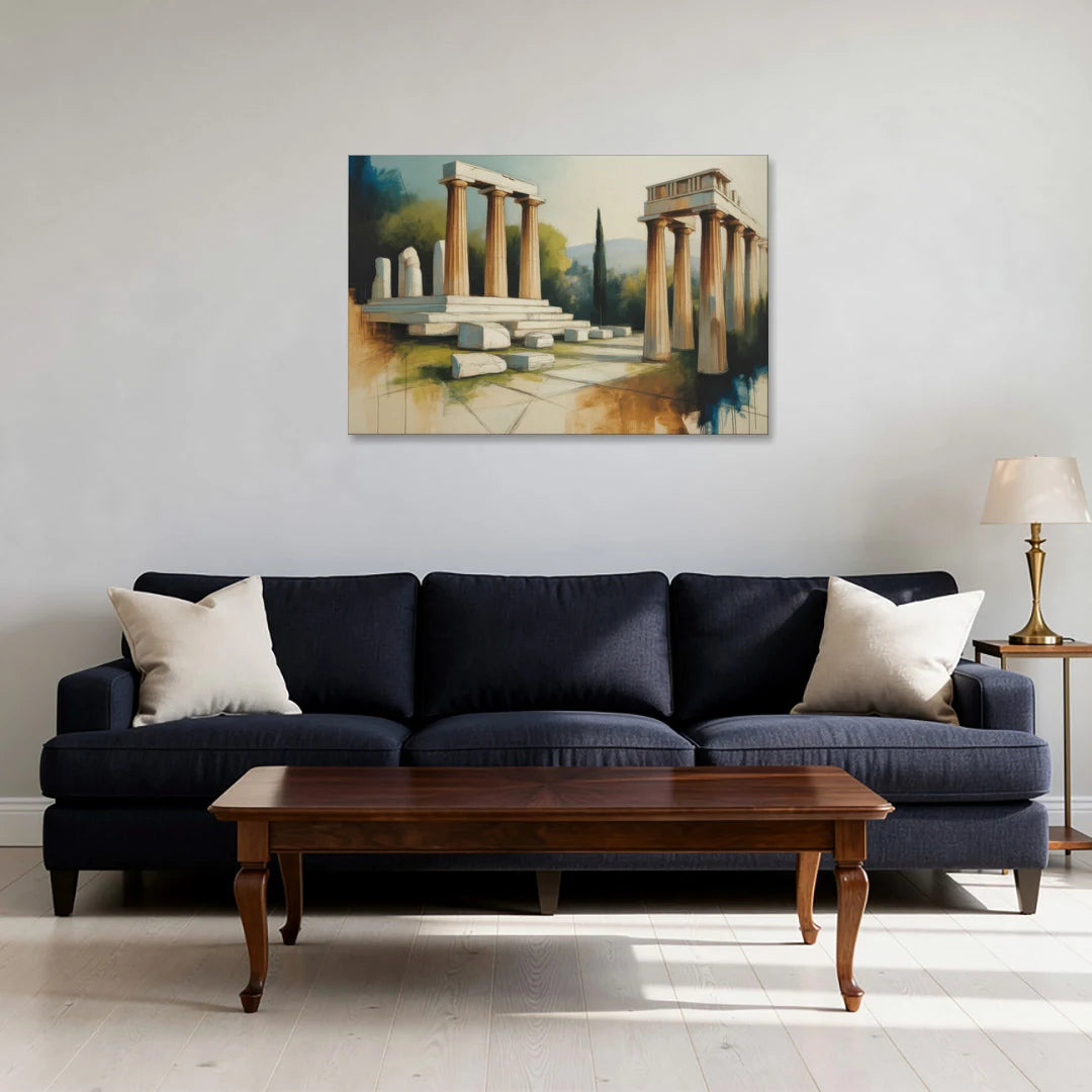 Ancient Agora Echoes - Canvas Wall Art - Sofa - 36x24