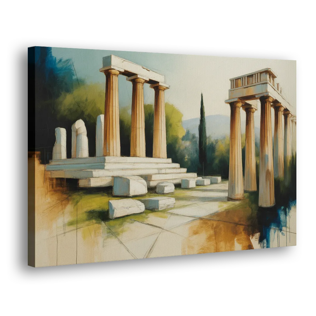 Ancient Agora Echoes Side - Canvas Wall Art