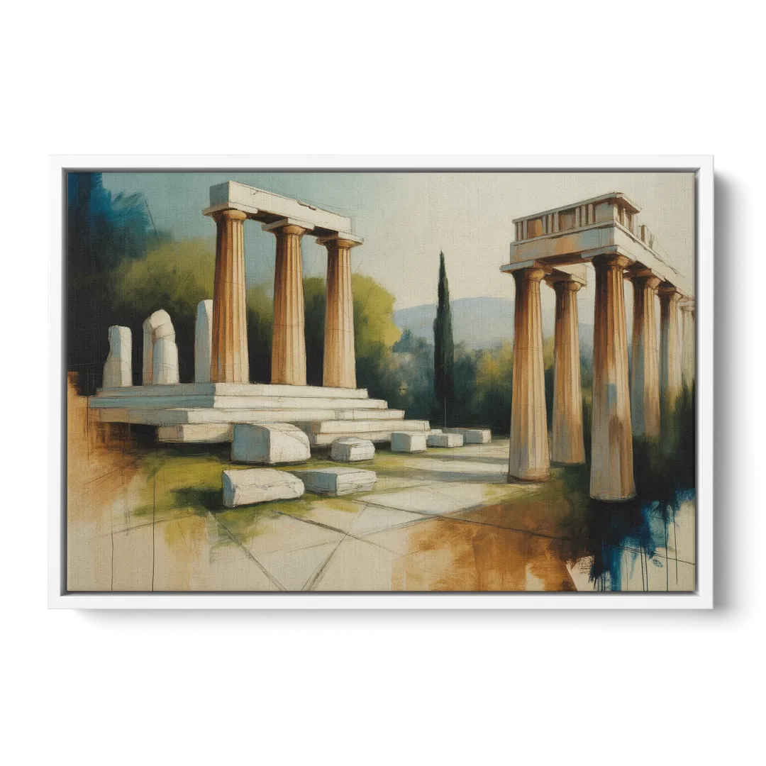 Ancient Agora Echoes Front - White Canvas Wall Art