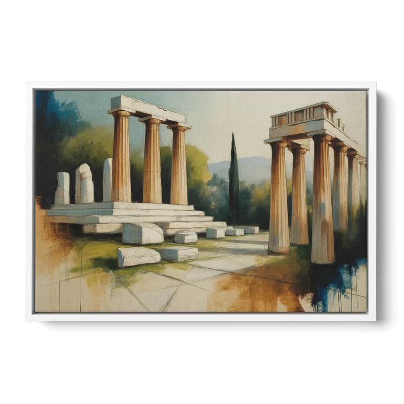 Ancient Agora Echoes Front - White Canvas Wall Art