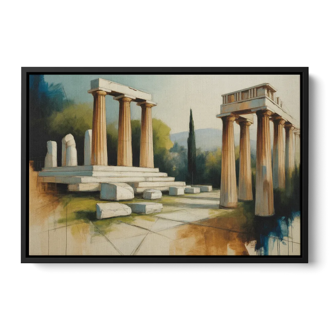 Ancient Agora Echoes Front - Black Canvas Wall Art