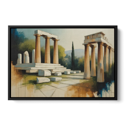 Ancient Agora Echoes Front - Black Canvas Wall Art