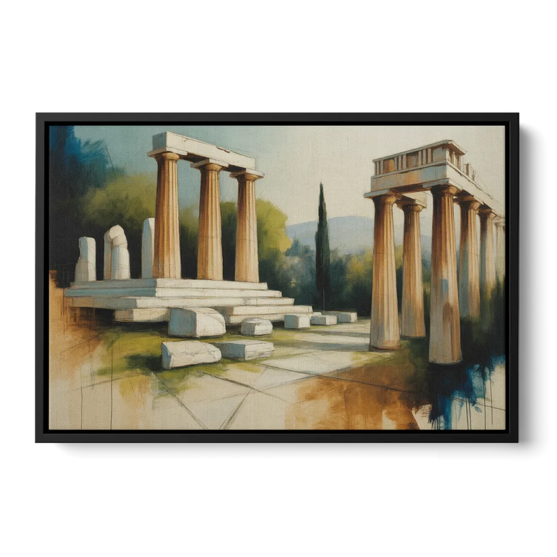 Ancient Agora Echoes Front - Black Canvas Wall Art