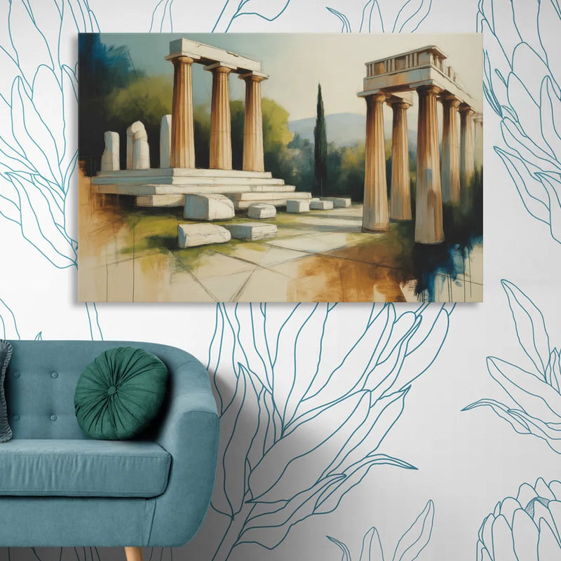 Ancient Agora Echoes Sitting Room - Canvas Wall Art