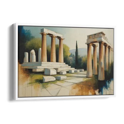 Ancient Agora Echoes Side - White Canvas Wall Art
