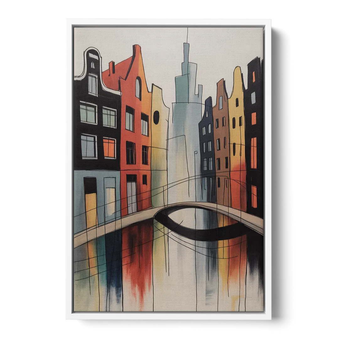 Anne Frank's Amsterdam Front - White Canvas Wall Art