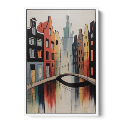 Anne Frank's Amsterdam Front - White Canvas Wall Art