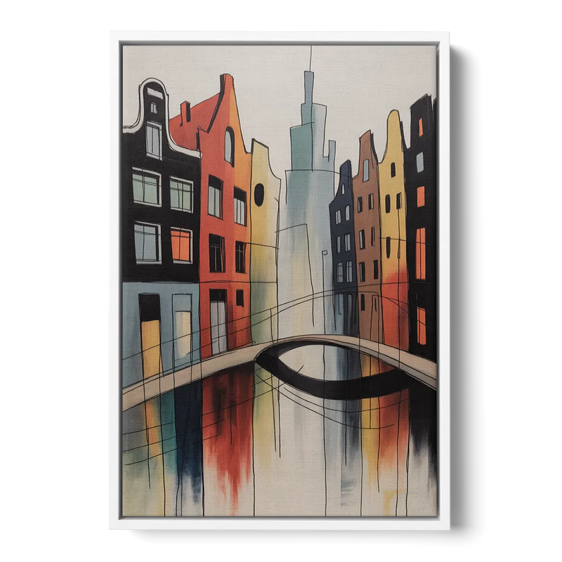 Anne Frank's Amsterdam Front - White Canvas Wall Art