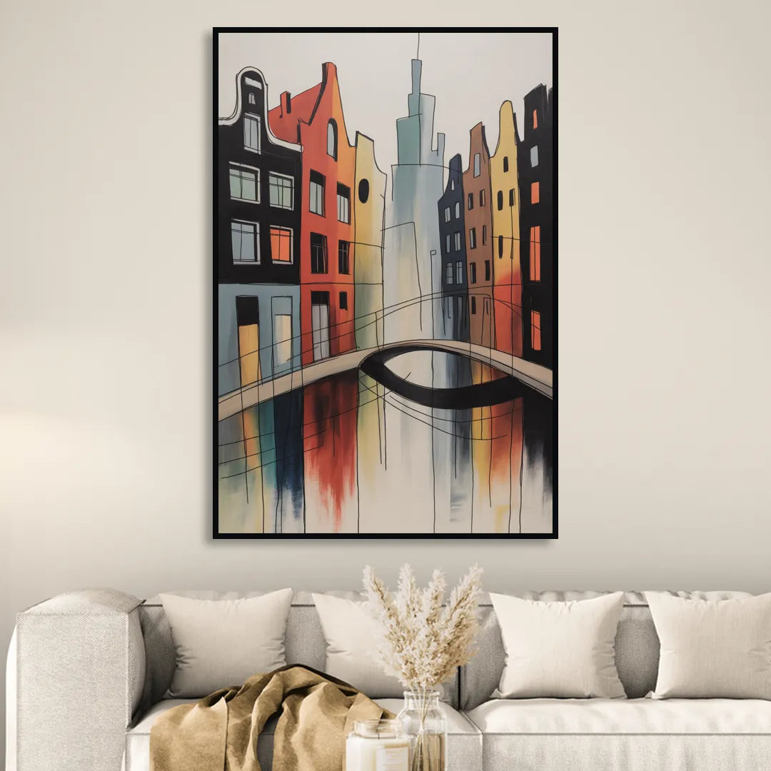 Anne Frank's Amsterdam Sitting Room - Black Canvas Wall Art