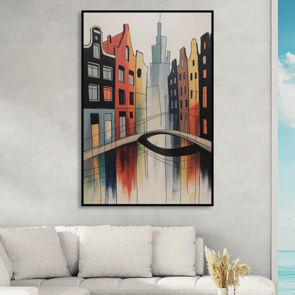 Anne Frank's Amsterdam Living Room - Black Canvas Wall Art