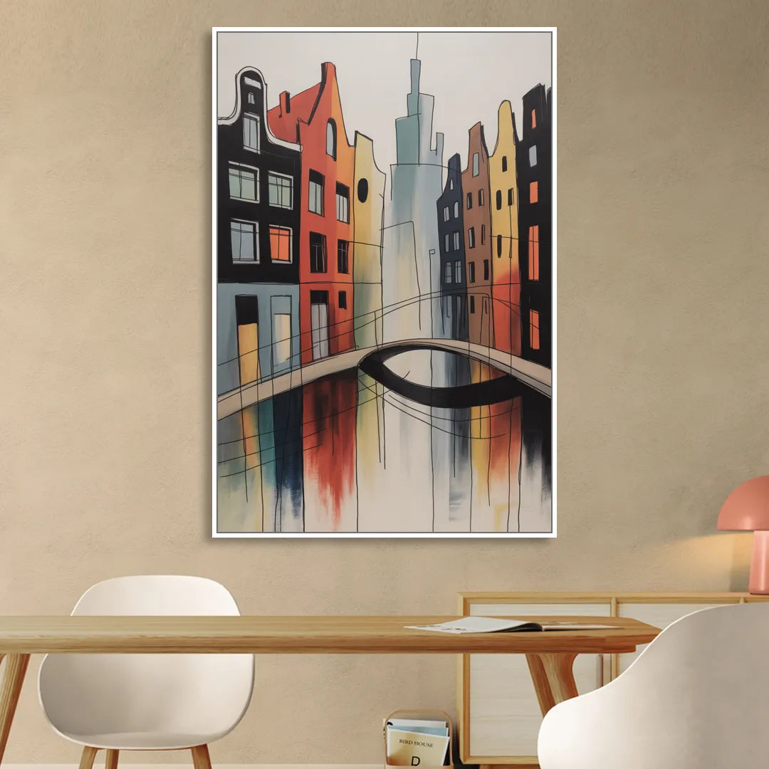 Anne Frank's Amsterdam Living Room - White Canvas Wall Art