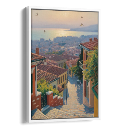 Ano Poli Views Side - White Canvas Wall Art
