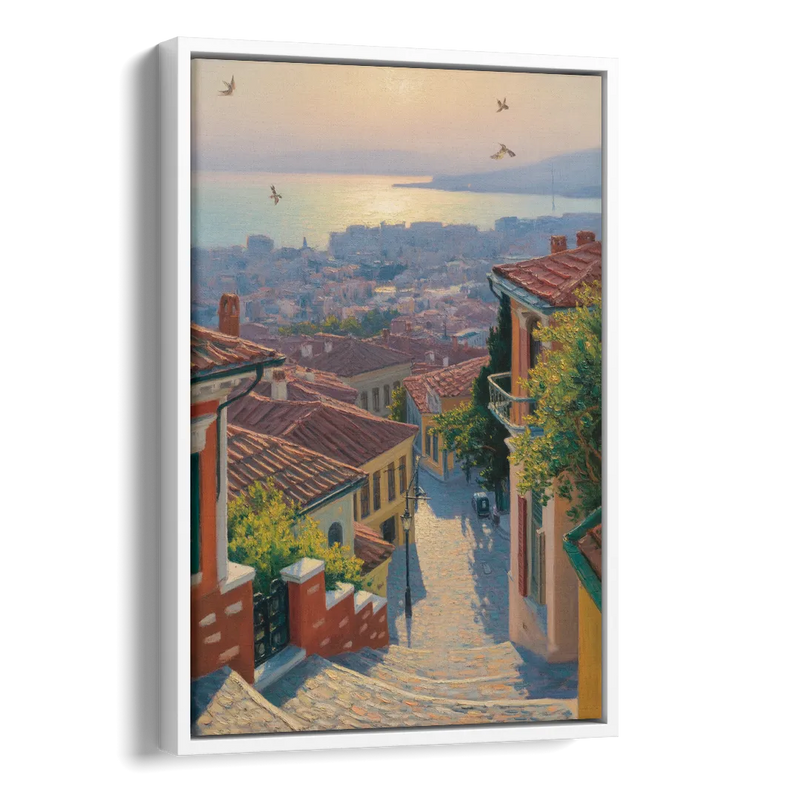 Ano Poli Views Side - White Canvas Wall Art