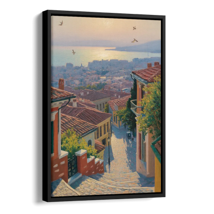 Ano Poli Views Side - Black Canvas Wall Art