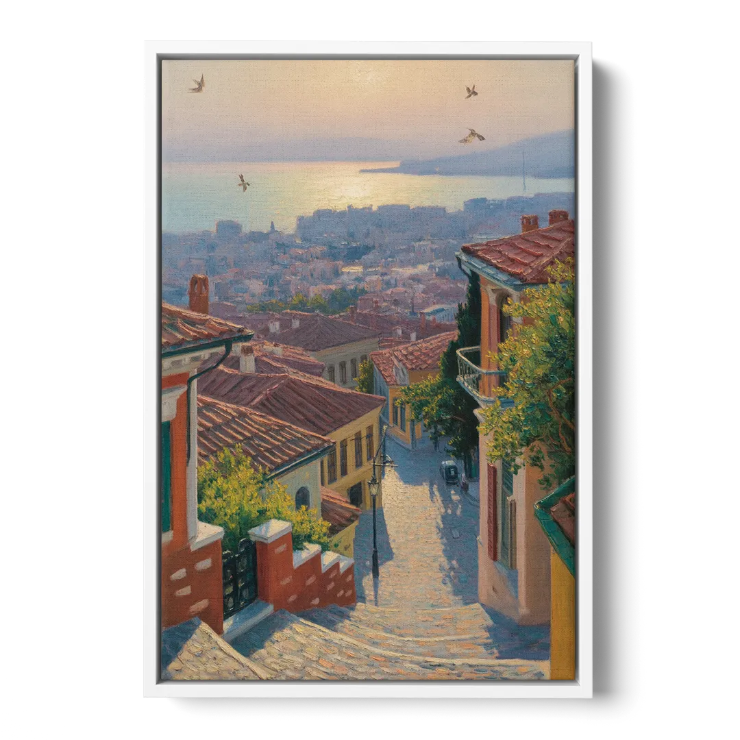 Ano Poli Views Front - White Canvas Wall Art