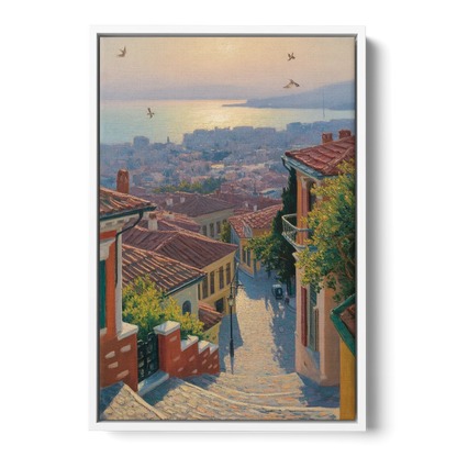 Ano Poli Views Front - White Canvas Wall Art