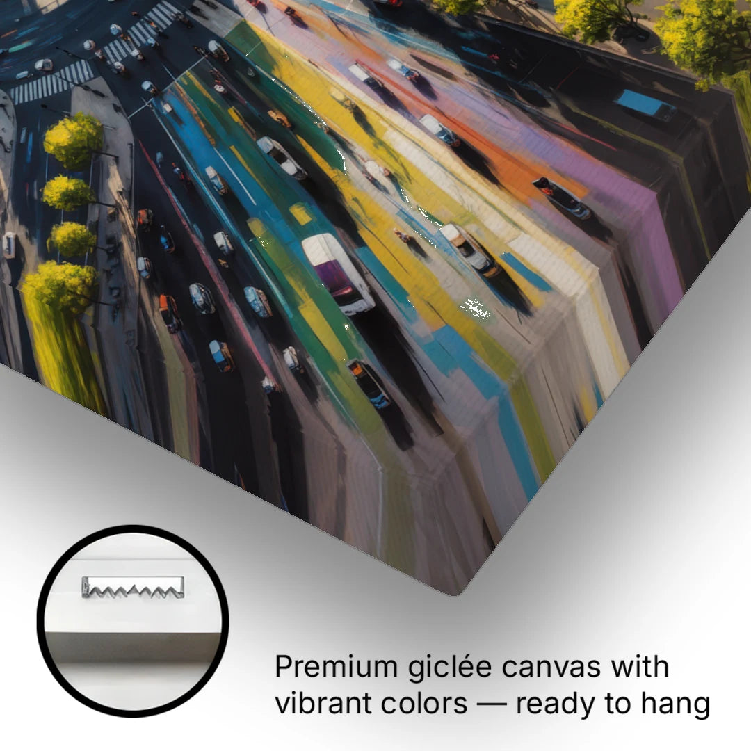 Arc de Triomphe Vista - Canvas Wall Art - Gallery Wrap Corner
