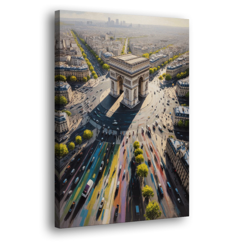 Arc de Triomphe Vista - Canvas Wall Art - Side
