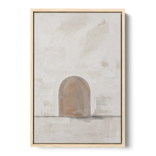 Arch Wall Art of a Brick Dust Niche - Oak Framed Canvas Wall Art - Front