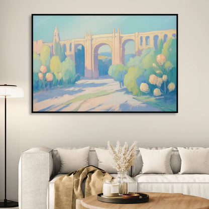 Arcos de Guadalajara Living Room - Black Canvas Wall Art