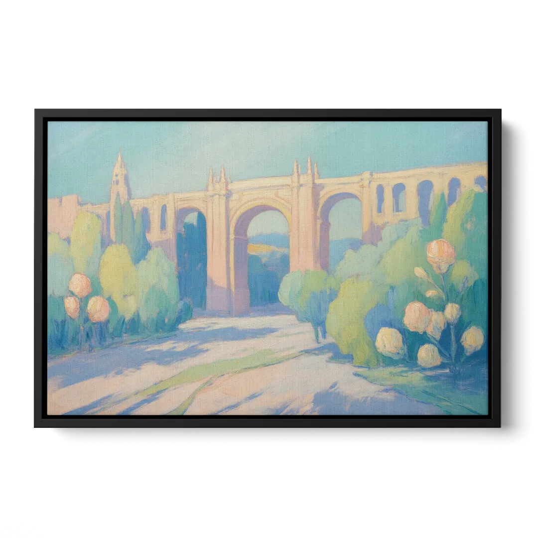 Arcos de Guadalajara Front - Black Canvas Wall Art