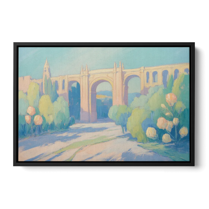 Arcos de Guadalajara Front - Black Canvas Wall Art
