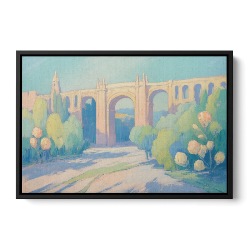 Arcos de Guadalajara Front - Black Canvas Wall Art