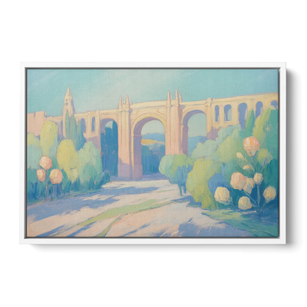 Arcos de Guadalajara Front - White Canvas Wall Art