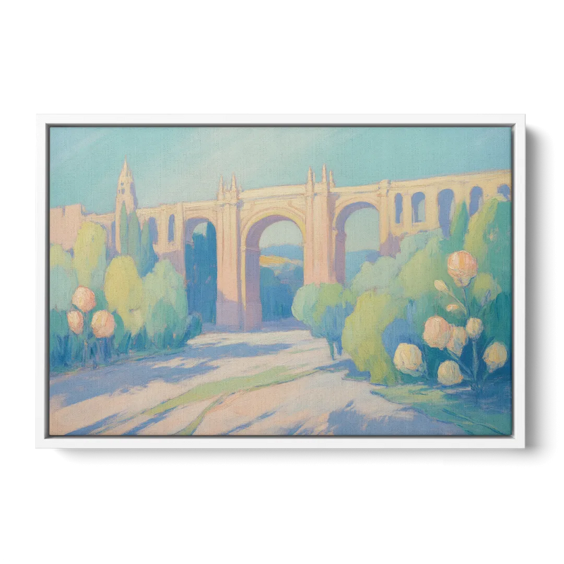 Arcos de Guadalajara Front - White Canvas Wall Art