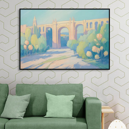 Arcos de Guadalajara Sitting Room - Black Canvas Wall Art