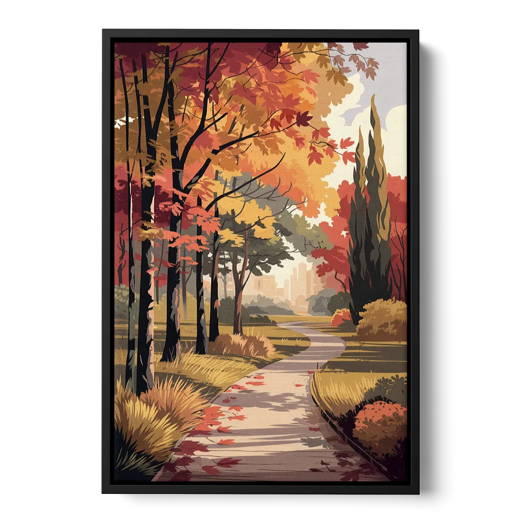 Arlington Autumn Colors Front - Black Canvas Wall Art