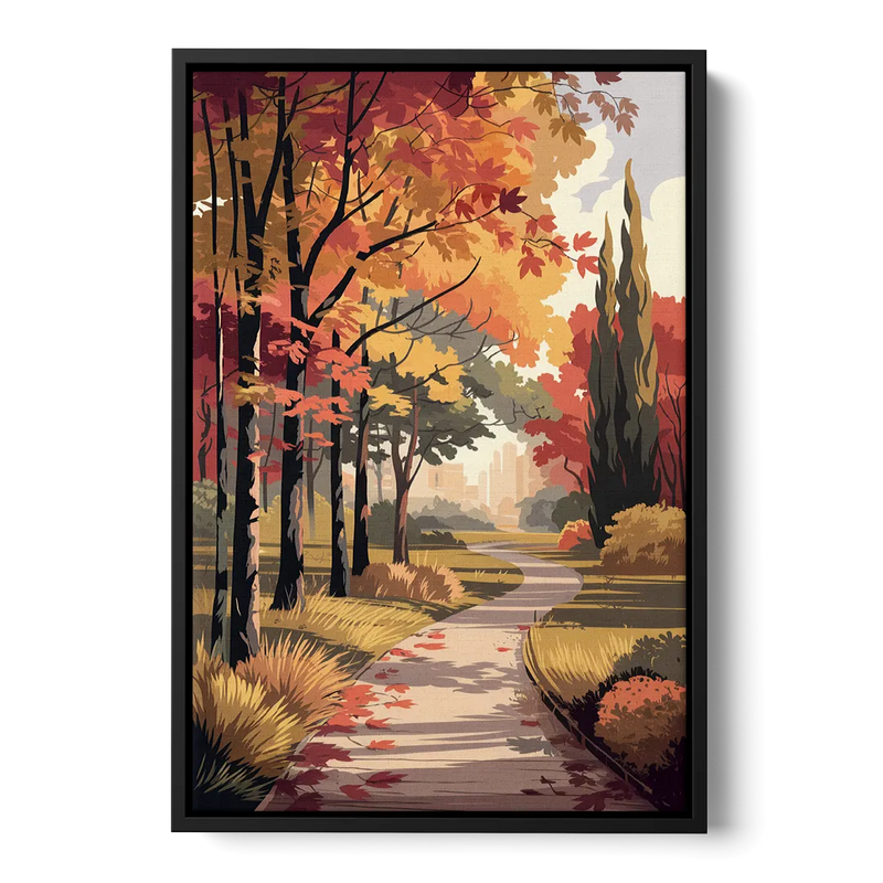 Arlington Autumn Colors Front - Black Canvas Wall Art