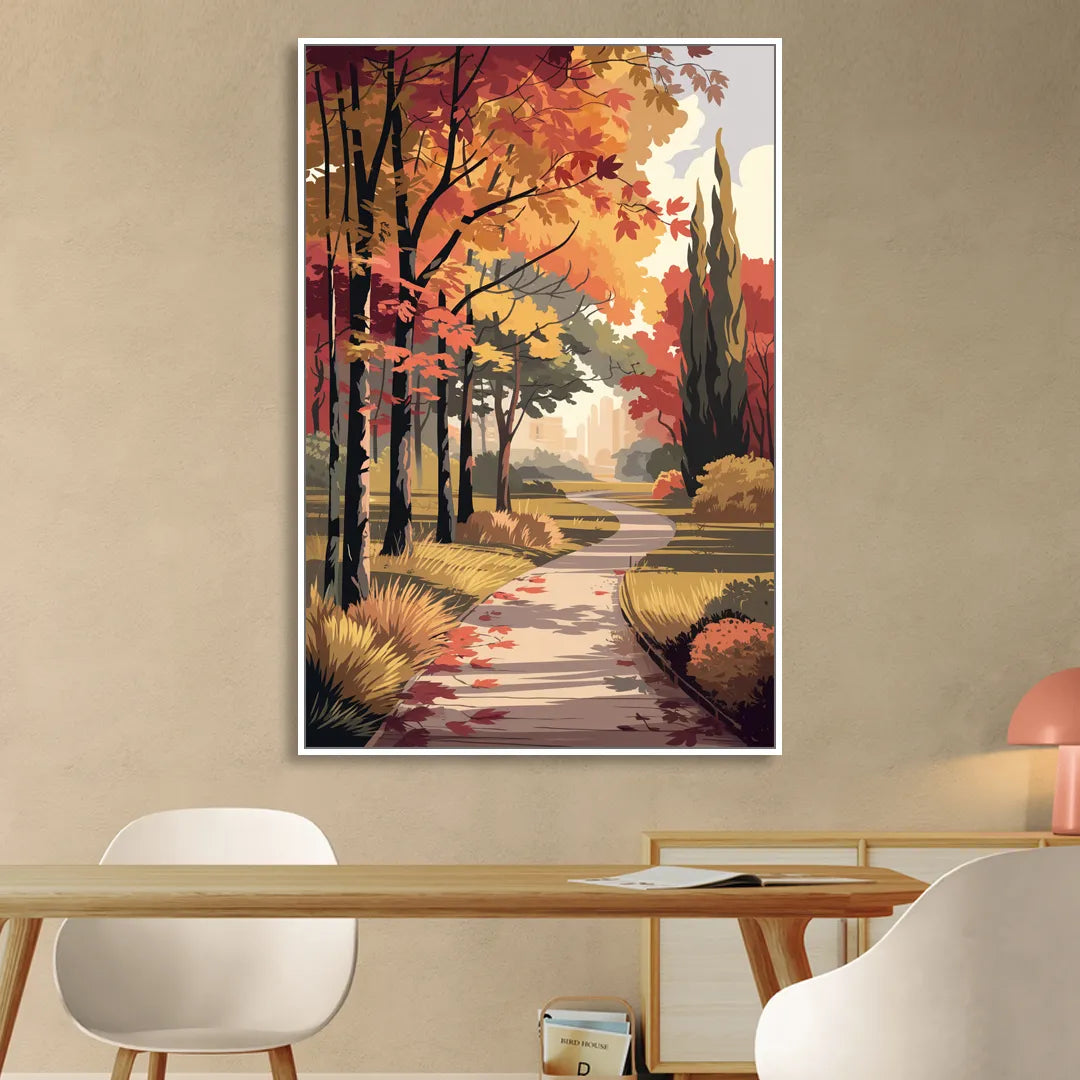 Arlington Autumn Colors Sitting Room - White Canvas Wall Art
