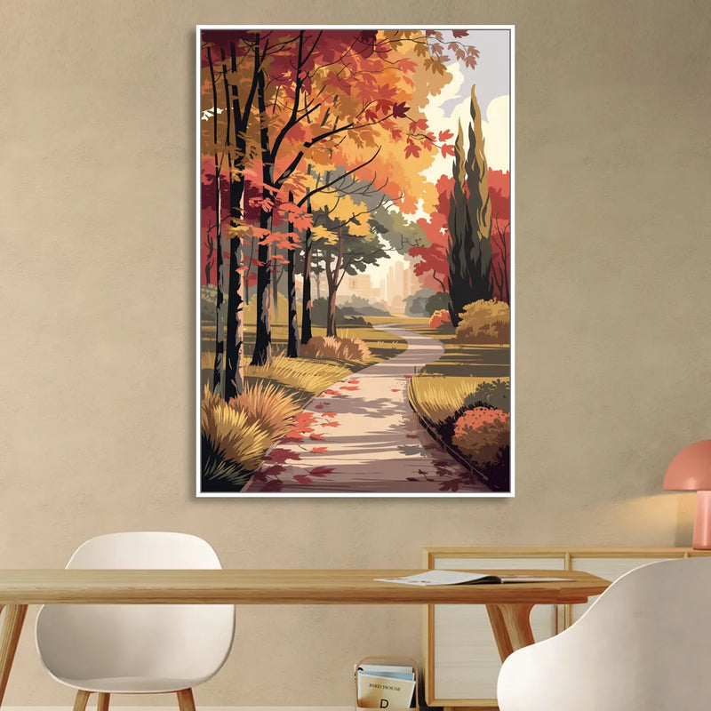 Arlington Autumn Colors Sitting Room - White Canvas Wall Art