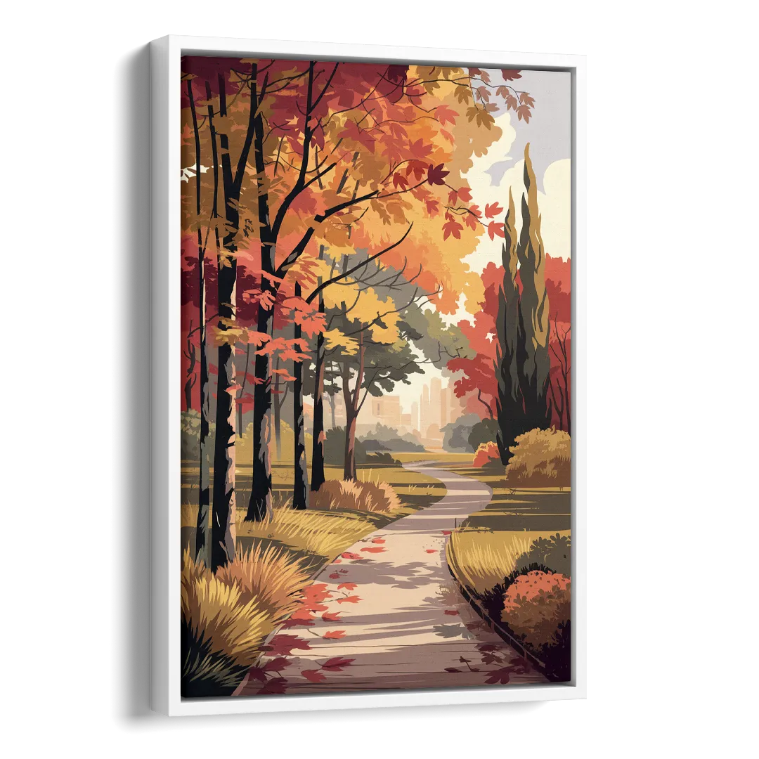 Arlington Autumn Colors Side - White Canvas Wall Art