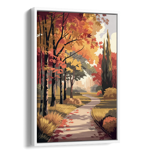 Arlington Autumn Colors Side - White Canvas Wall Art