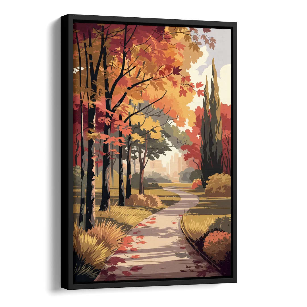 Arlington Autumn Colors Side - Black Canvas Wall Art