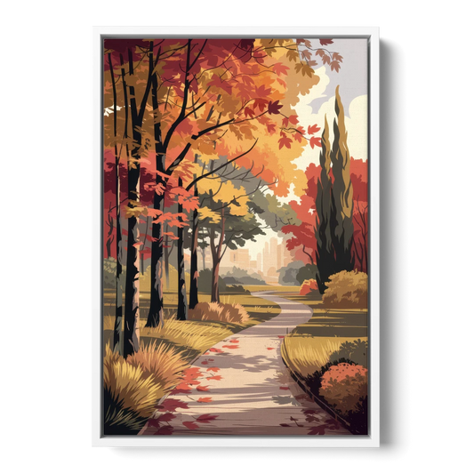 Arlington Autumn Colors - White Framed Canvas Wall Art - Front
