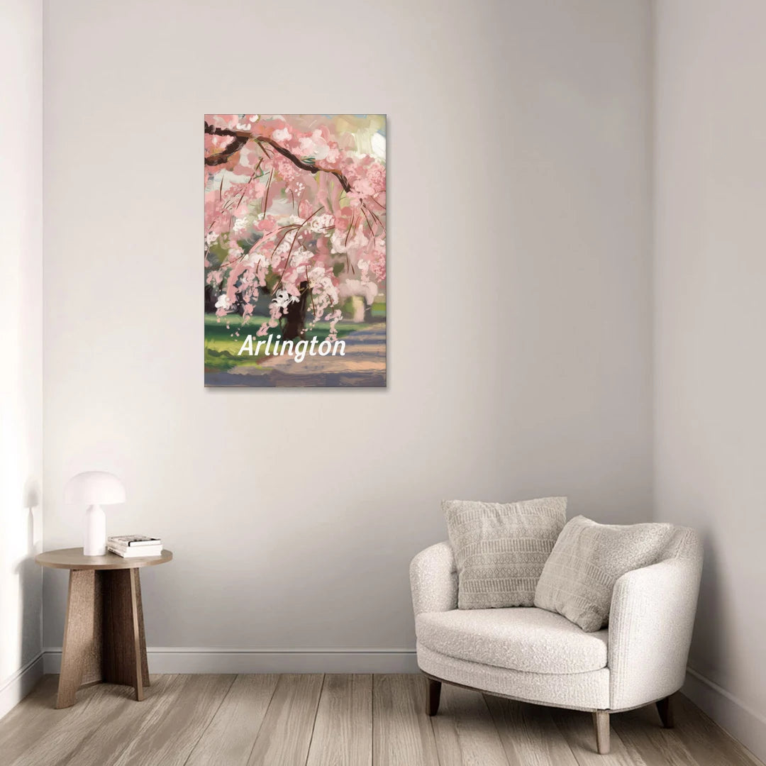 Arlington Cherry Blossoms - Canvas Wall Art - Sofa - 24x36