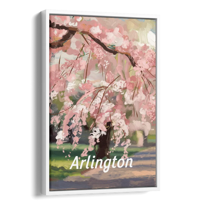 Arlington Cherry Blossoms Side - White Canvas Wall Art