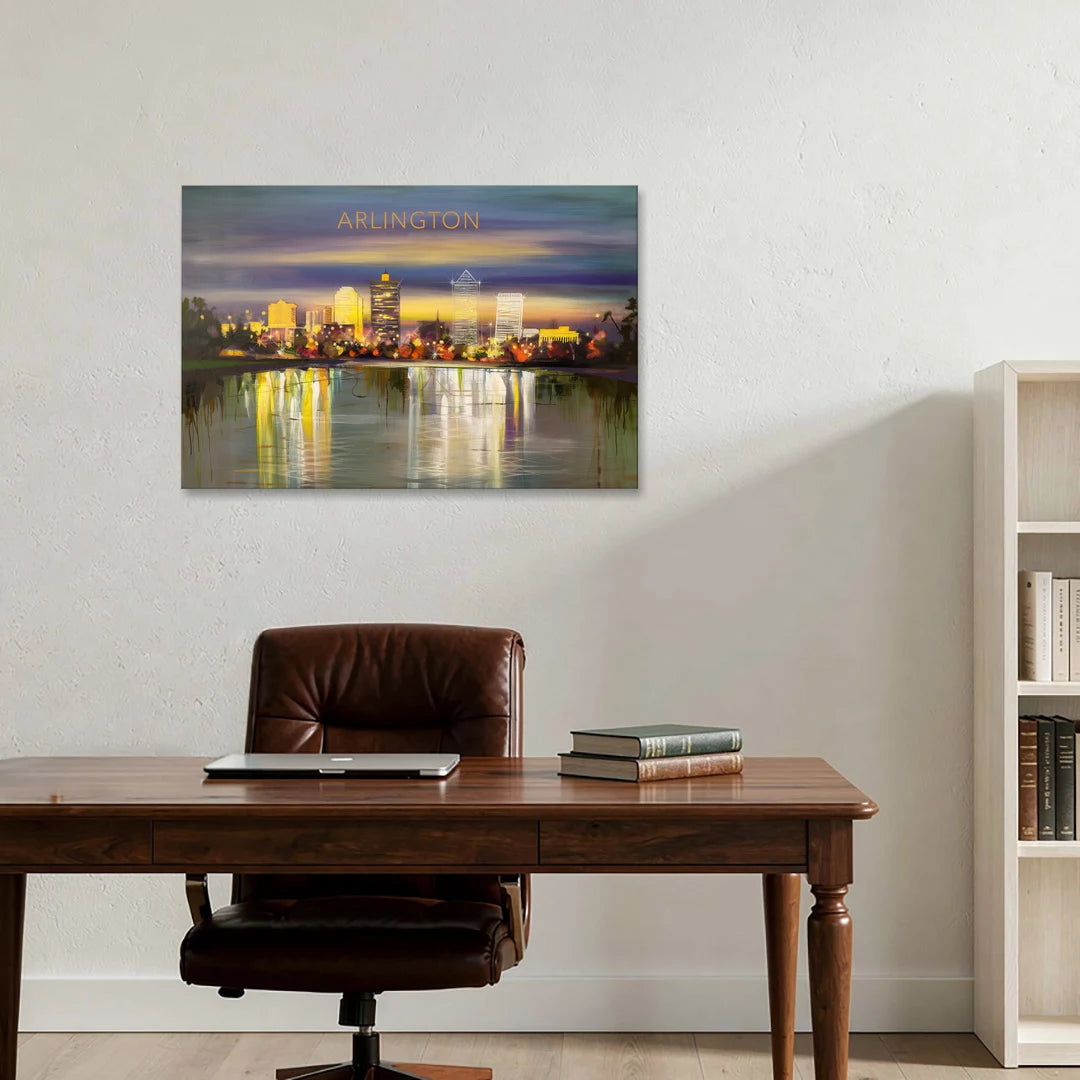 Arlington Cityscape Reflection - Canvas Wall Art - Office - 36x24