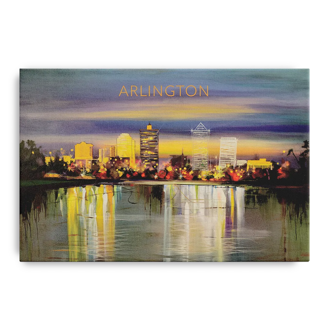 Arlington Cityscape Reflection Front - Canvas Wall Art