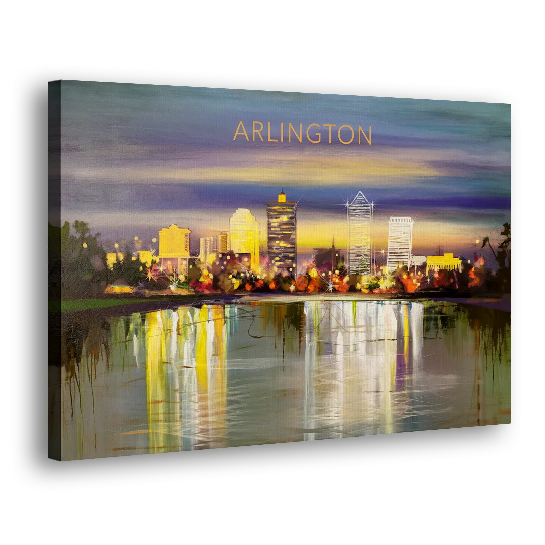 Arlington Cityscape Reflection Side - Canvas Wall Art