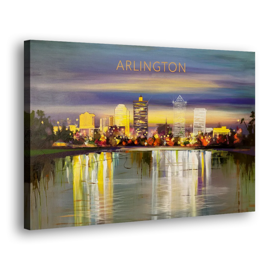 Arlington Cityscape Reflection Side - Canvas Wall Art